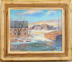 MIllstream by Alfred Nunamaker, Oil on board, sold Sep 2024
