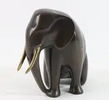 Elephant, Kneeling by Loet Vanderveen, Bronze sculpture, sold Sep 2024