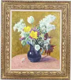 Tulips and Lilac by Ben Solowey, Oil on canvas, sold Sep 2024