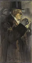Raffles by J. C. Leyendecker, Oil on board, sold Sep 2024