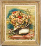 Flowers by Zygmunt Menkes, Oil on canvas, sold Sep 2024