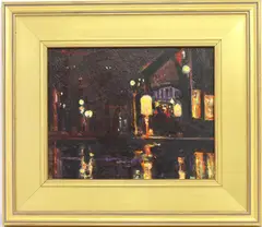 Rainy Night Martine's by Anthony Michael Autorino, Oil on board, sold Dec 2024