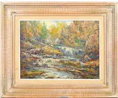 Buttermilk Falls by Owen Cullen Yates, Oil on canvas, sold Dec 2024