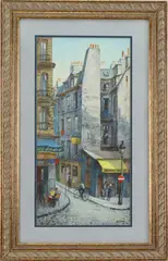 St. Andre Corner by Henry Gasser, Watercolor, sold Dec 2024