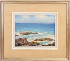Rocks, Ogunquit, Maine by Owen Cullen Yates, Oil on board, sold Dec 2024