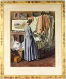 In the Studio by Ben Solowey, Watercolor, sold Dec 2024