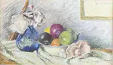 Bowl of Fruit with Roses by Ben Solowey, Pastel, sold Dec 2024