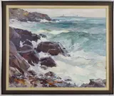 Gray Day Bass Rocks by Emile Albert Gruppe, Oil on canvas, sold Mar 2025
