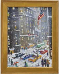 N.Y. City by Christopher Willett, Oil on board, sold Mar 2025