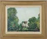House in Woodstock, NY by Hayley Lever, Oil on canvas, sold Mar 2025
