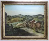 Mountain Village by Walter Emerson Baum, OIl on board, sold Mar 2025