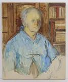 Portrait of the Composer Virgil Thomson by Moses Soyer, Oil on canvas, sold Mar 2025