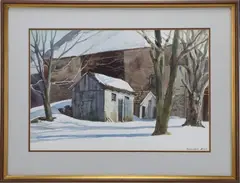 Barn in Winter by Ranulph Bye, Watercolor, sold Mar 2025