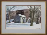 Barn in Winter by Ranulph Bye, Watercolor, sold Mar 2025