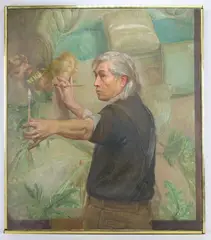 Self Portrait by Ben Kamihira, Oil on canvas, sold Mar 2025