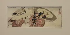 A Summer Shower by Helen Hyde, Woodblock, sold Mar 2025