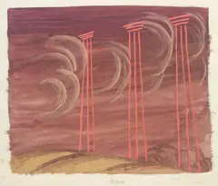 The Planets: Mars by Hugh Stevenson, Oil on paper, sold Dec 2022