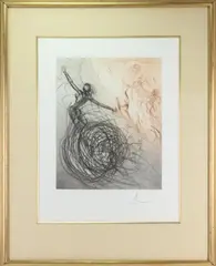 Femmes les Vagues from Les Hippies - Woman in the Waves by Salvador Dalí, Drypoint, sold Dec 2022