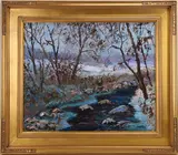 Creek and Fields by Don F. Kaiser, Oil on canvas, sold Dec 2023