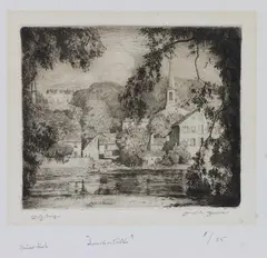 Lambertville by Daniel Garber, Etching, sold Dec 2023