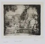 Lambertville by Daniel Garber, Etching, sold Dec 2023