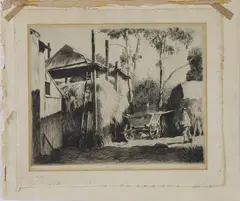 Straw Barracks by Daniel Garber, Etching, sold Dec 2023