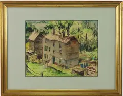 Lambertville Houses by Henry Gasser, Watercolor, sold Dec 2023