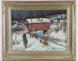 Full Moon by Christopher G. Willett, Oil on board, sold Dec 2023
