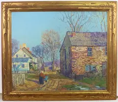 Returning Home by Edward Willis Redfield, Oil on canvas, sold Dec 2023