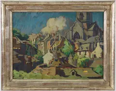 in Bernard Badura (1896 - 1986) Frame by Mary Elizabeth Price, Oil on board, sold Dec 2023