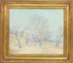 Winter Mists by George Sotter, Oil on board, sold Dec 2023