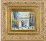 Afternoon, Washington Square by Christopher G. Willett, Oil on board, sold Dec 2023