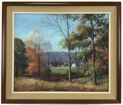 Mountainside Village, Lynnport, PA by John Berninger, Oil on board, sold Dec 2023