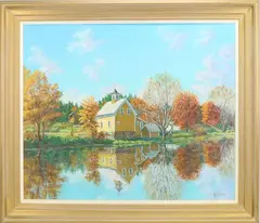 Autumn Reflections by Mildred S. Gehman, Oil on canvas, sold Dec 2023