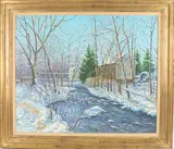 Old Forge Mill by Mildred S. Gehman, Oil on canvas, sold Dec 2023