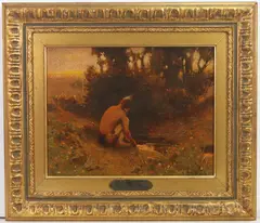Untitled by E. Irving Couse, Oil on canvas, sold Dec 2023
