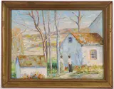 Late Afternoon Visit by Christopher G. Willett, Oil on board, sold Dec 2023