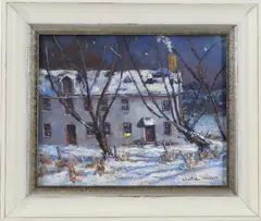 Old Mill: Taylors. WIlliam Francis Taylors House by Christopher Willett, Oil on board, sold Mar 2024
