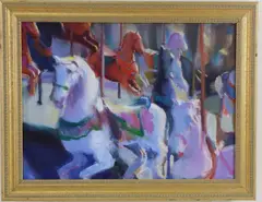 Carousel by Tom Birkner, Oil on canvas, offered Mar 2024