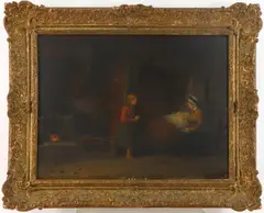 Untitled by Frederick Daniel Hardy, Oil on board, sold Mar 2024