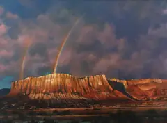 Sunset Rainbows by Bruce Braithwaite, Oil on canvas, sold Sep 2022