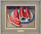 Watermelon Slices by Antonio Pietro Martino, Oil on canvas, sold Sep 2022
