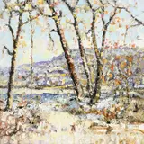 Looking to Lambertville by Alan Fetterman, Oil on canvas, sold Sep 2022
