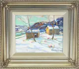 Along Old Eastern Rd, Kittnersville Pa - Bucks County Pa by Christopher G. Willett, Oil on board, sold Sep 2022