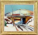 Hagy's Ford, Looking Toward M by Giovanni Martino, Oil on canvas, sold Sep 2022