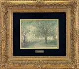 U.N. Building seen from Welfare Island New York by Johann Berthelsen, Oil on board, sold Sep 2022