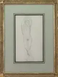 Male Nude by Karl Barth, Graphite on paper, sold Sep 2022