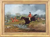 Fox Hunting by Henry Thomas Alken Sr, Oil on canvas, sold Sep 2022