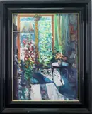 Patio Door Reflections by James O'Halloran, Oil on board, sold Sep 2022