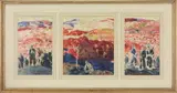 Untitled by George Luks, Watercolor triptych, sold Sep 2022